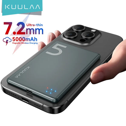 KUULAA Magsafe Power Bank 5000mAh Magnetic Wireless Phone Charger